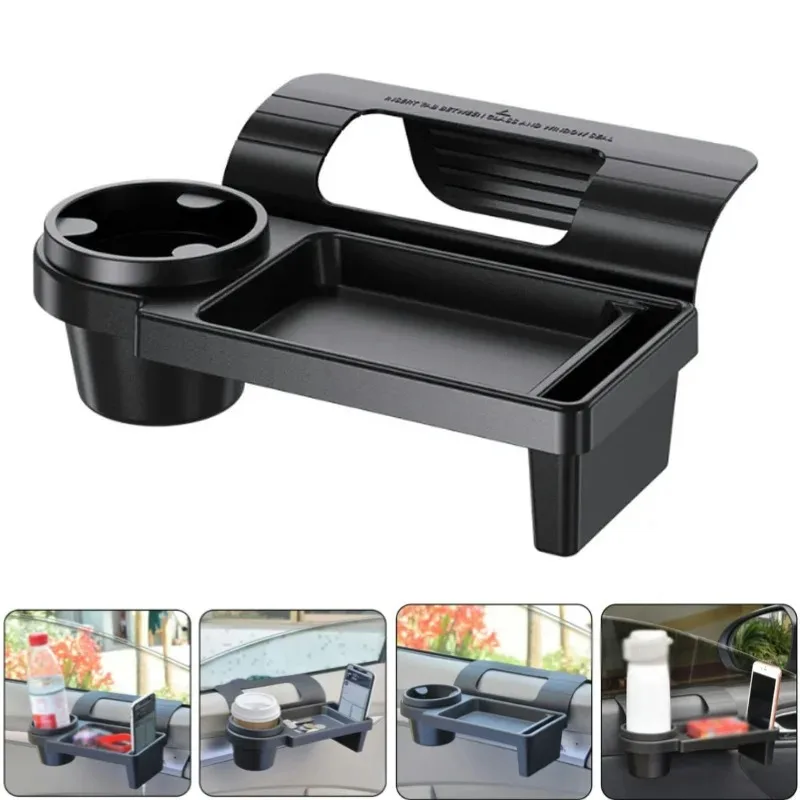 Boîte de rangement de voiture, support de rangement suspendu multifonctionnel avec porte-gobelet, porte-boissons, porte latérale, fenêtre, fente de téléphone pour intérieur de voiture