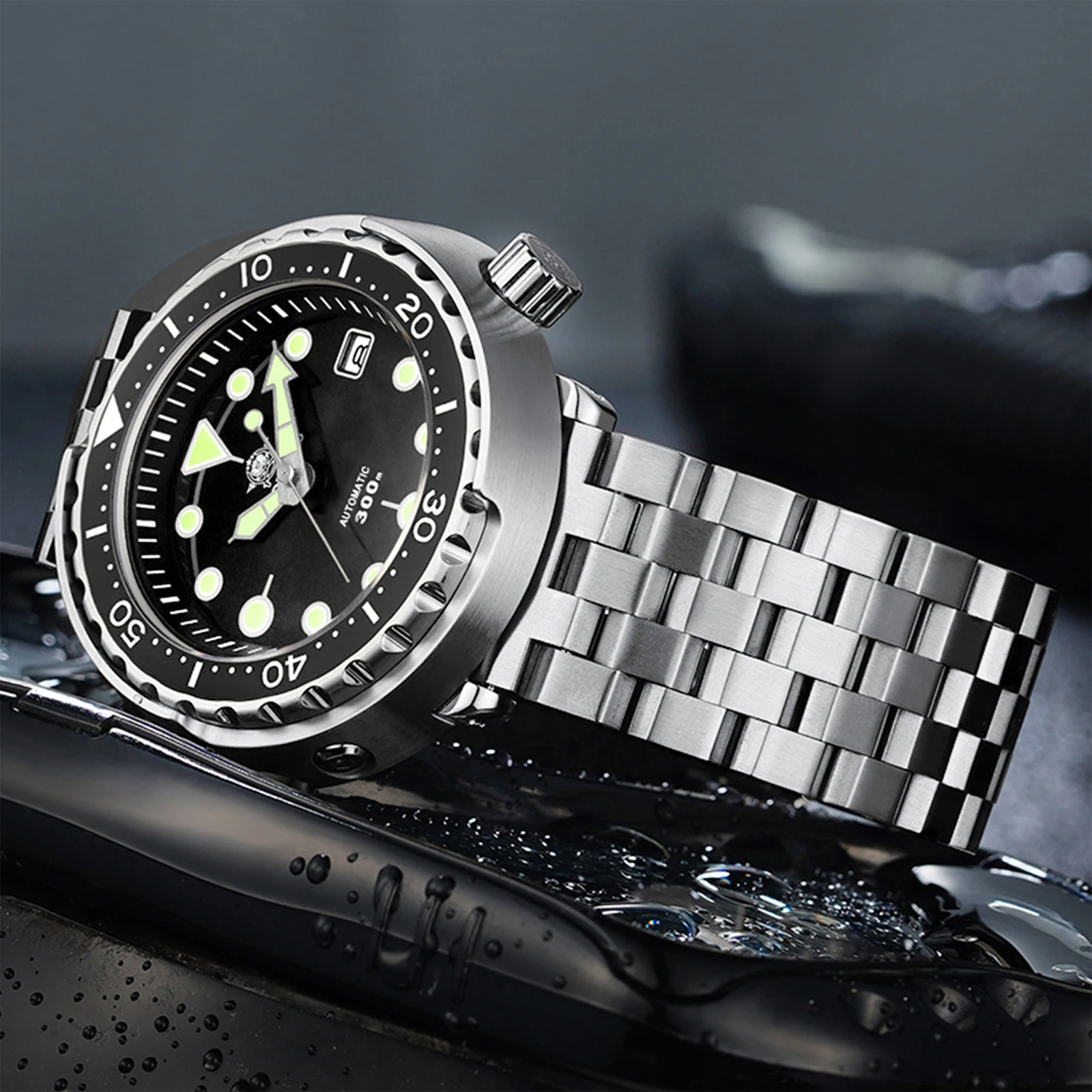 ADDIESDIVE Man Automatic Mechanical Watch NH35 Sapphire Crystal Calendear Function Male Watches 300M Dive C3 Luminous WristWatch