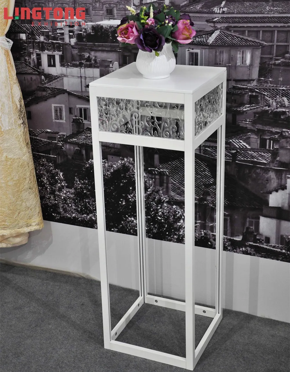 Modern Aluminum Alloy Plinth Column Displays Indoor Foldable Flower Shelf Holder Home Plant
