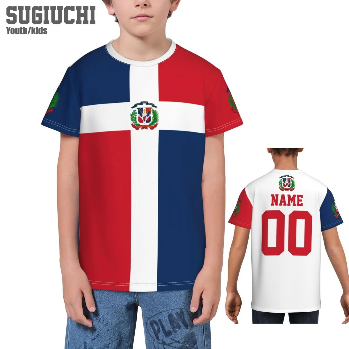 

Custom Name Number Dominican Republic Flag Emblem 3D T-shirts For Kids Youth Boy/Girl Tees Soccer Football Fans T shirt