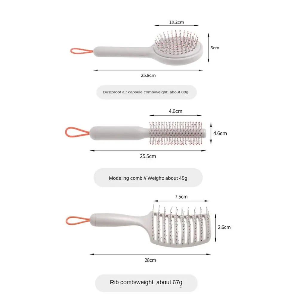 Dual Use Paddle Brush Comfortable Handle Fluffy Hair Sparerib Fluffy Air Bag Comb High Quality 360° Massage