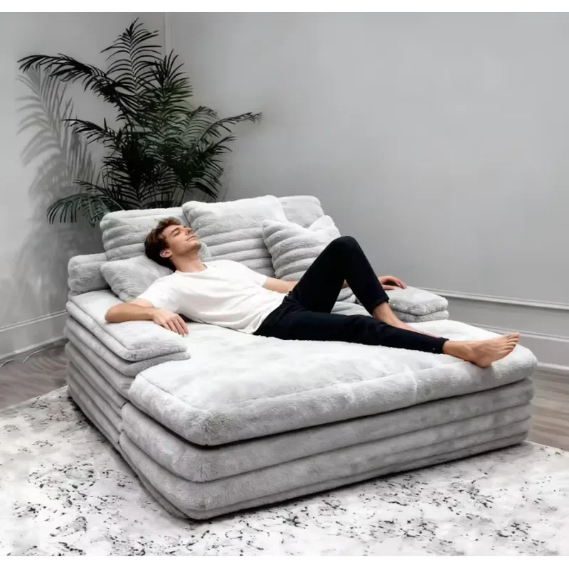 Hot Selling Modern Living Room Compression Frameless Modular Two Seat Corner Sofa Set Durable Square Shape Furniture