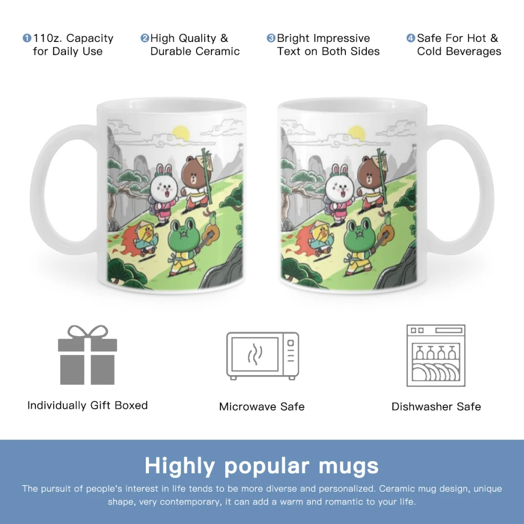 

L-LINE Friends Free shipping Ceramic Cup Coffee Oatmeal Breakfast Cup Creative Personality Mug