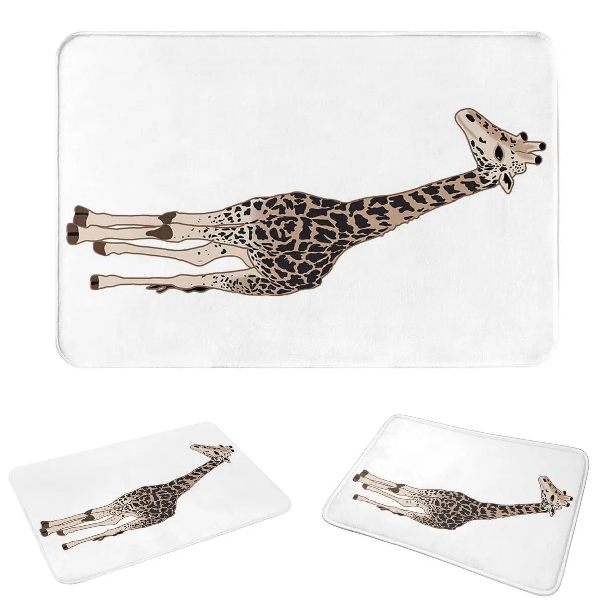 Cute Giraffe Anti-slip Doormat Floor Mat Washable Carpet Rug for Kitchen Entrance Home Living room Footpad Mats