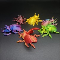 Vibrant 3D Printed Beetle Sculpture - Multicolor Insect Art Statue for Home & Office Decor, Perfect for Garden Shelves