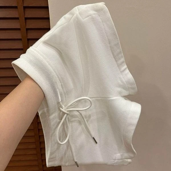 High Waist Wide Leg Shorts Women Summer Sport Casual Loose Fit Solid Elastic Waist Outdoor Basic Summer Bottoms Womens Clothing