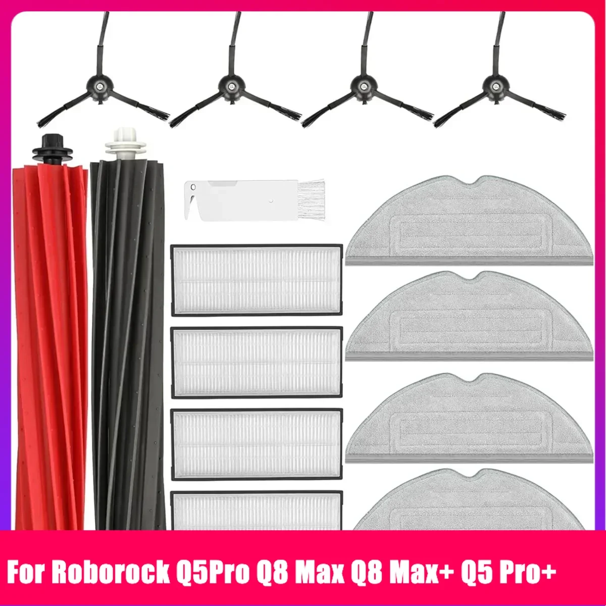 HOT For Roborock S8 / S8+ Robot Vacuum Cleaner Main Side Brushes Hepa Filters Mop Cloth Washable Accessory Set