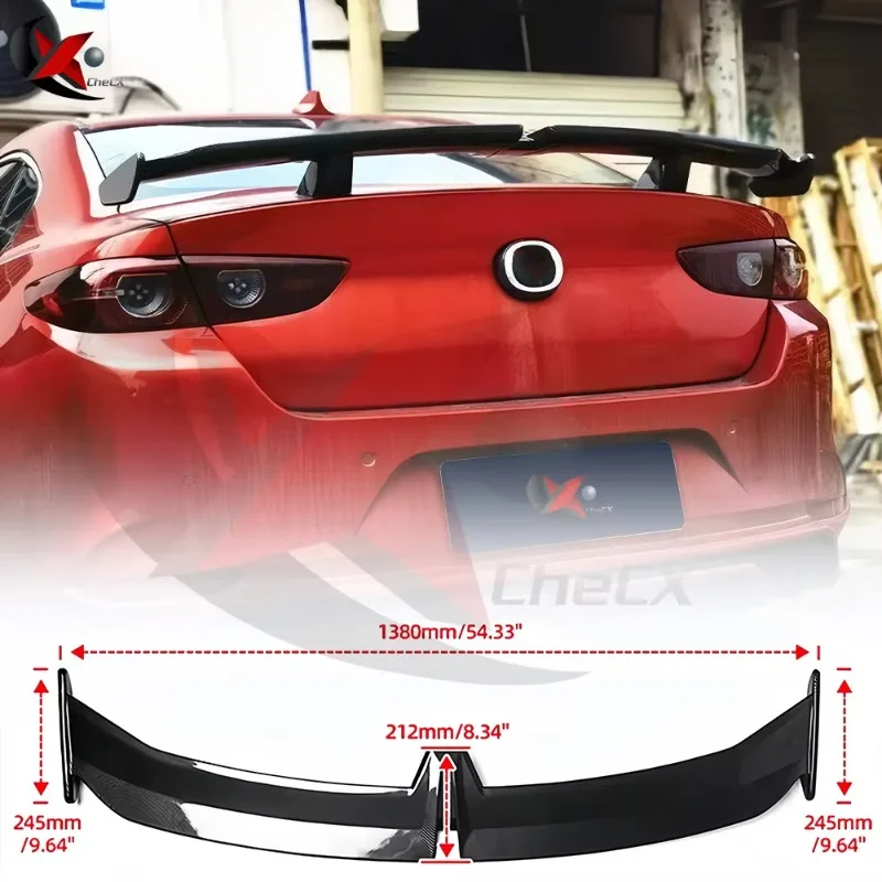 For 2019-2024 Mazda 3 Axela Spoilers Wings Carbon Fiber Rear Boot Spoiler Aerodynamic Performance Tuning Refit GT Styling