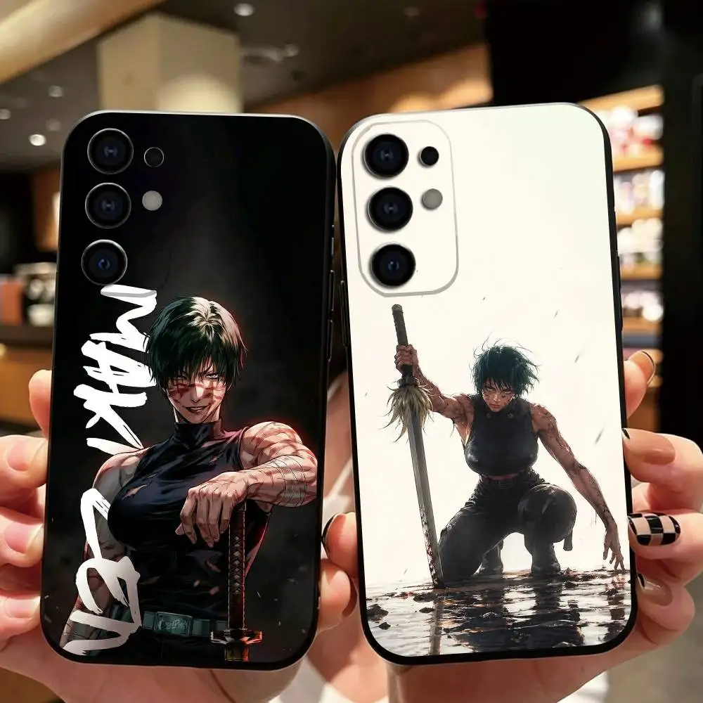 Jujutsu Kaisen Maki Zenin Phone Case Black Silicone Soft For Samsung S26,S25,S24,S23,S22,S21,S30,Ultra,Plus,Fe,Lite Gift