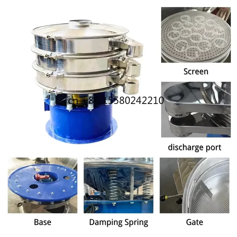 2026 hot Rotary Sifter Machine Circular Vibrating Screen for Soil Flour Powder Particle Sieving Classifier Concrete Granules