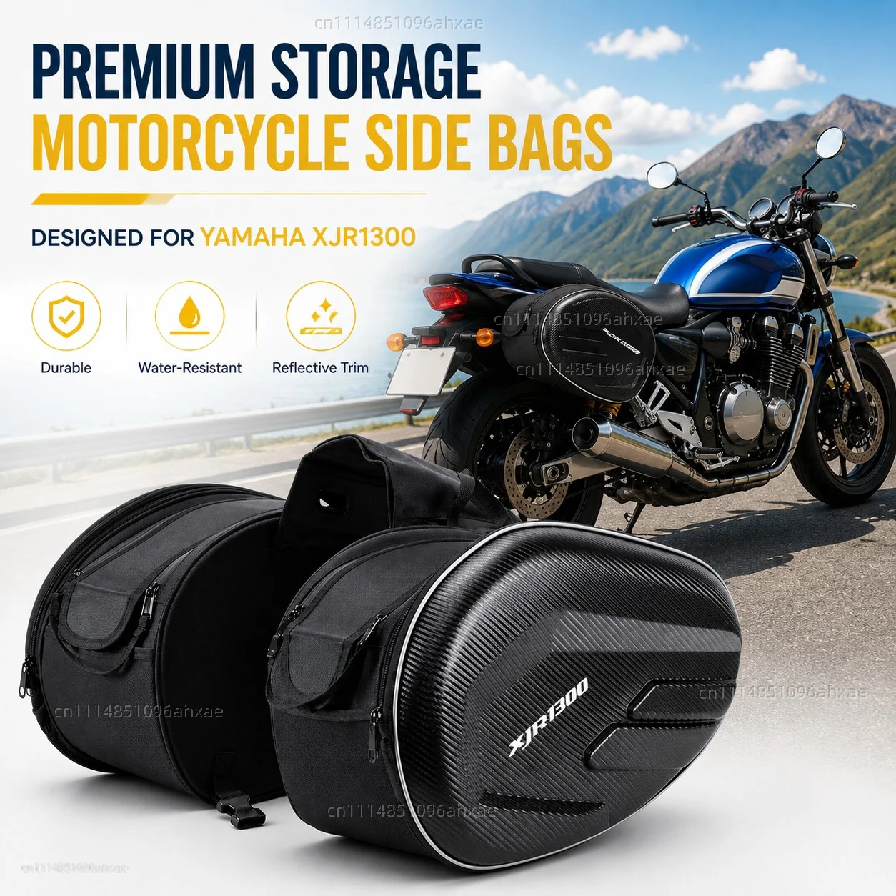 For YAMAHA XJR 1300 XJR1300 1998-2008 2PCS Motorcycle Pannier Bags Luggage Saddle Bags Side Storage Fork Travel Pouch Box