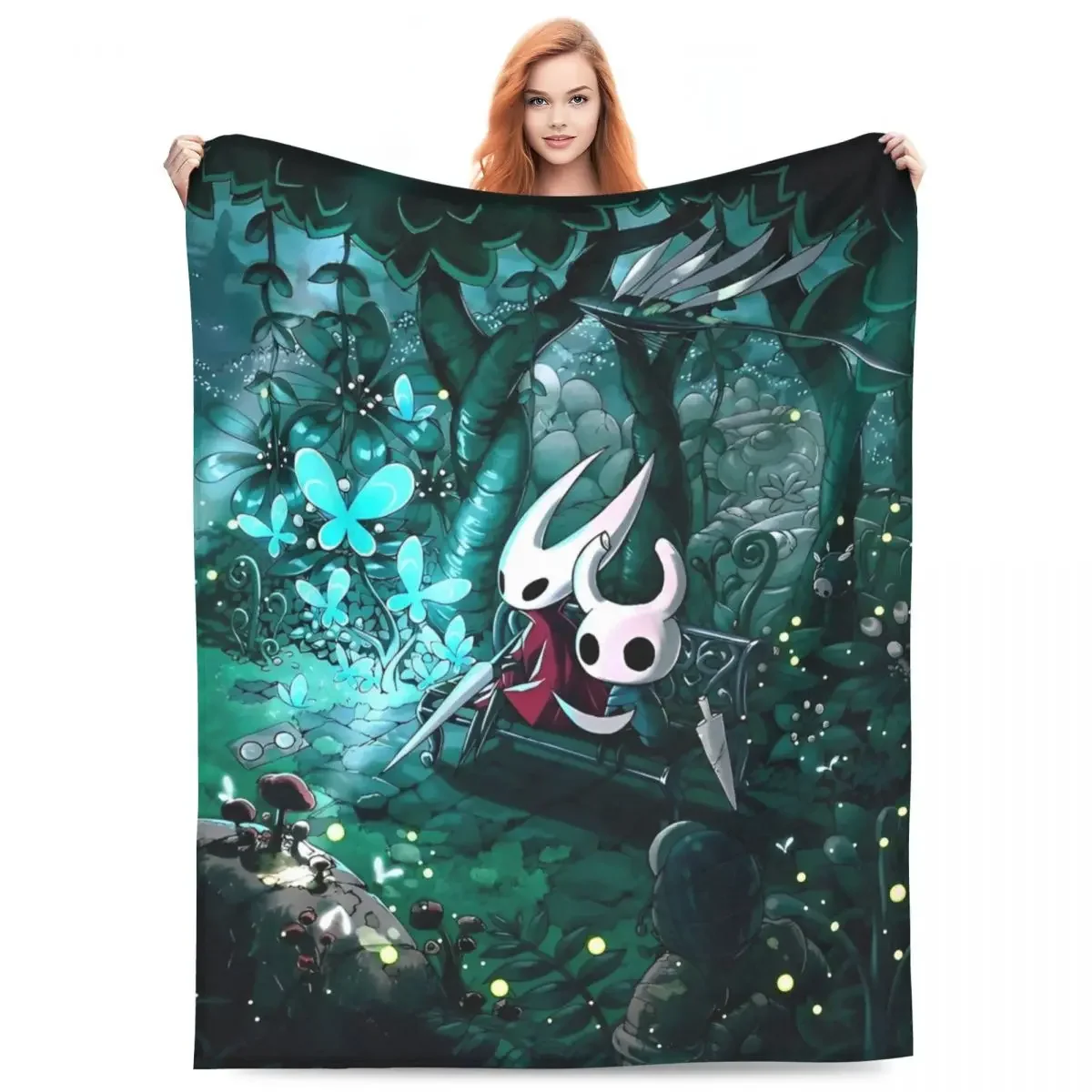 Hollow Knight Hornet Flannel Blanket Action Adventure Customized Throw Blanket for Home 200 x 150cm Rug Piece