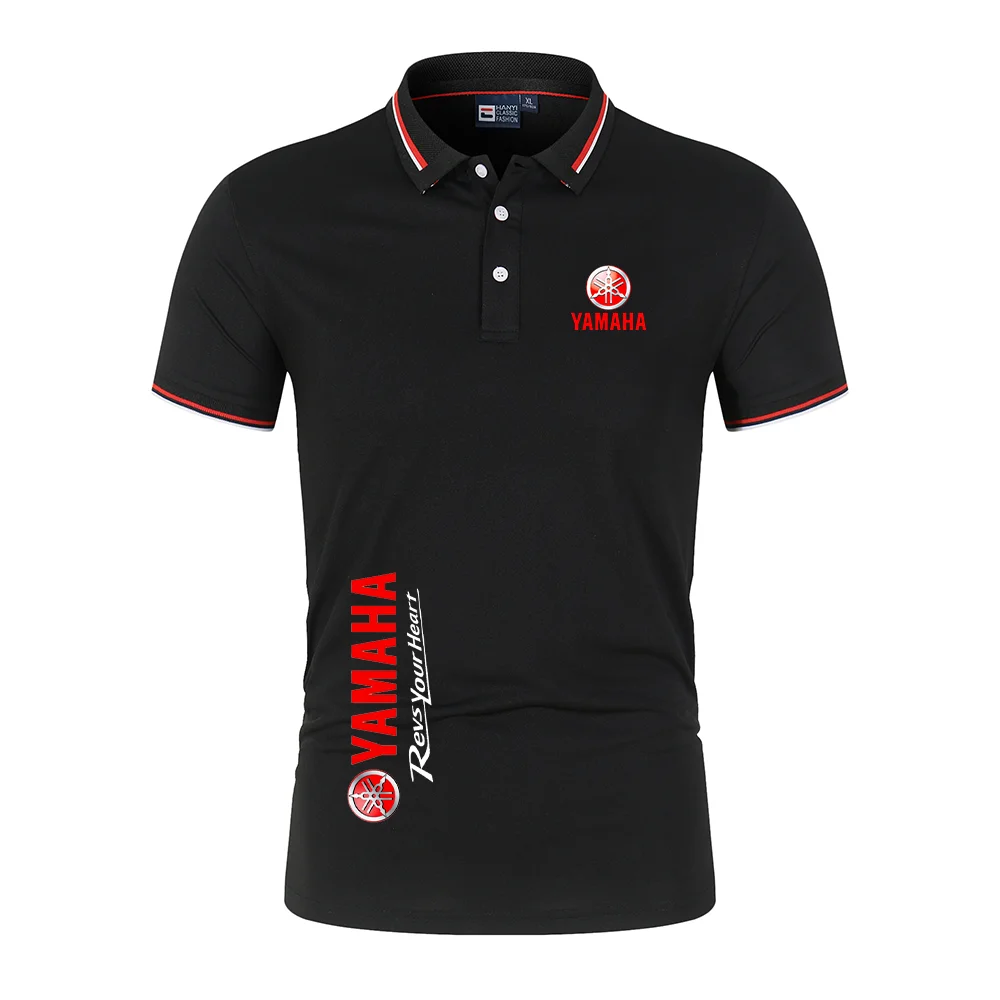 Yamaha logo motorcycle racing team men's polo shirt summer short-sleeved women's polo shirt 2026 new fashion couple's top