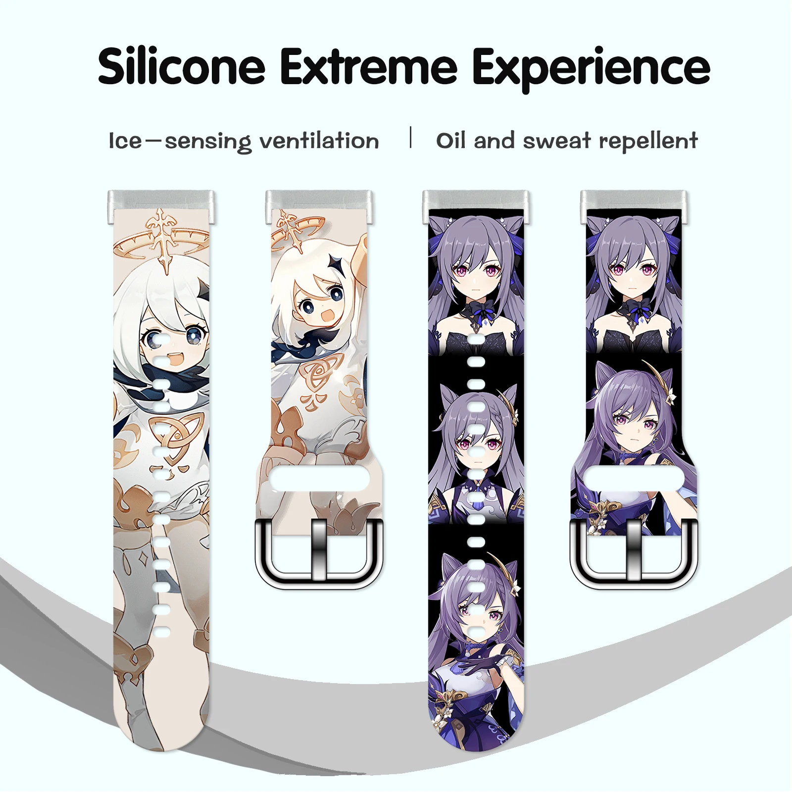 

Genshin Impact Printed Strap for Fitbit Sense 2/1 Watchband Replaceable Bracelet for Versa 4/3 Watch Band for Women as a Gift