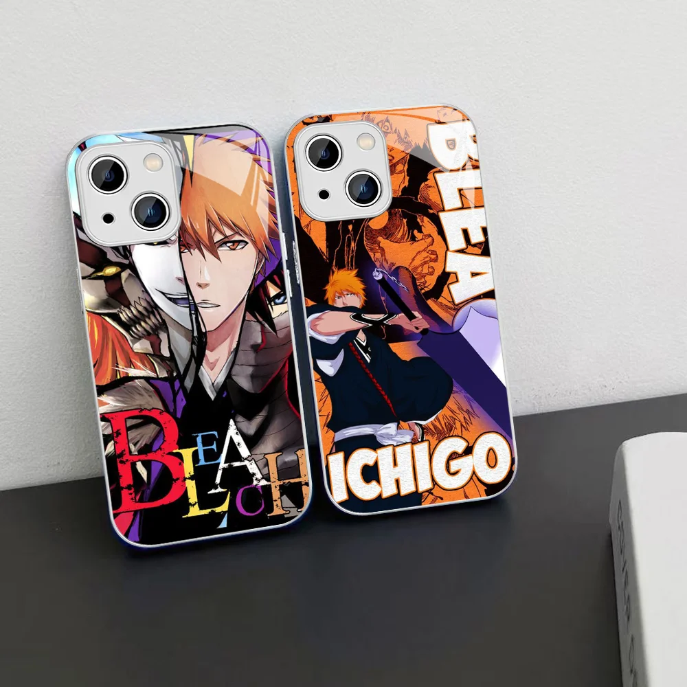 Funda de teléfono Bleach Kurosaki Ichigo, cubierta de vidrio templado para iPhone 15, 13, 12 Mini, 11 Pro, XS, Max, X, XR, 14 Plus
