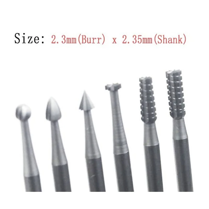 Brocas de enrutador de grabado de acero, vástago de 3/32 pulgadas, 6 piezas, ámbar Oliva, para herramientas rotativas (brocas de tallado de 2,3mm)