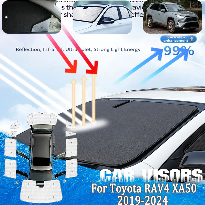 

Для Toyota RAV4 XA50 (2019-2024) — Полные передние дефлекторы окон, защита от УФ-лучей, солнцезащитные козырьки, аксессуары для автомобиля