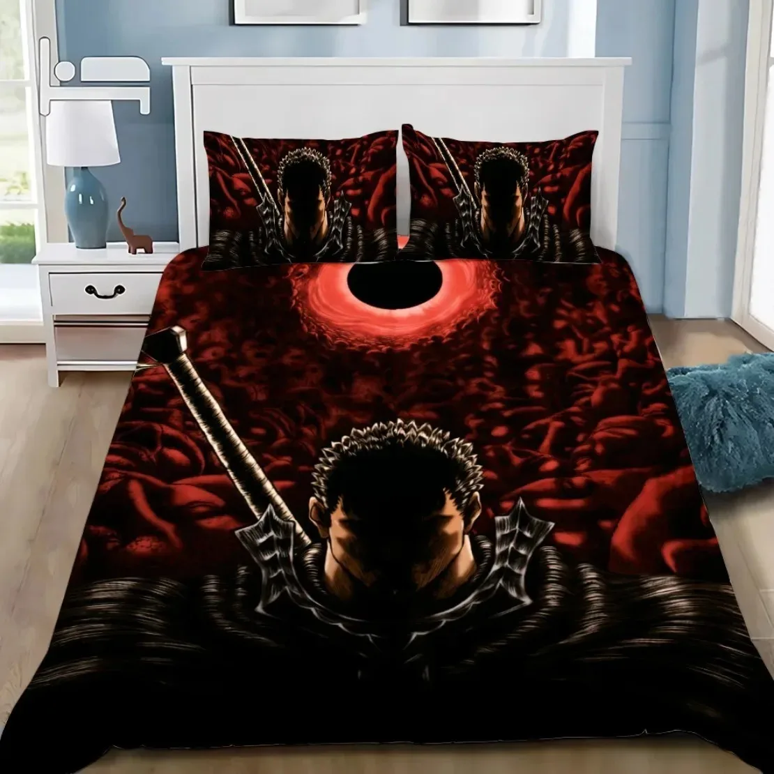 Anime Berserk Bedding Set Berserk Duvet Cover Pillowcase Adult Boy Girl Bedroom Decoration Single Double Large Size