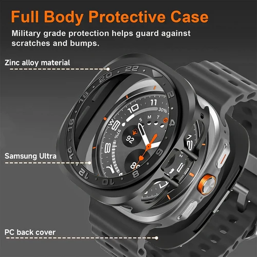 Imagen 2 del producto Funda de Metal para Samsung Galaxy Watch Ultra 2025, accesorios, carcasa de Metal con marco duro para Samsung Galaxy Watch 7 Ultra 47mm