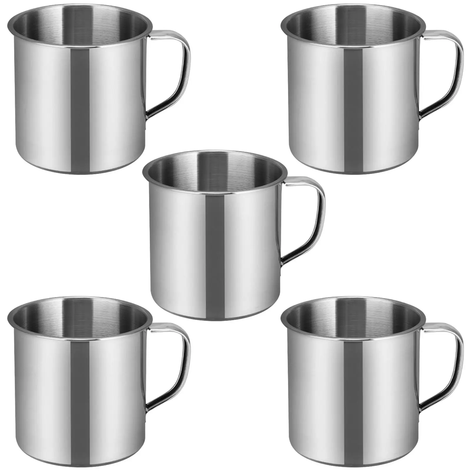 

5 Pcs Stainless Steel Cups Unbreakable Lightweight Kids Water Drinking Mug Reusable Travel Camping Baby Tea Container