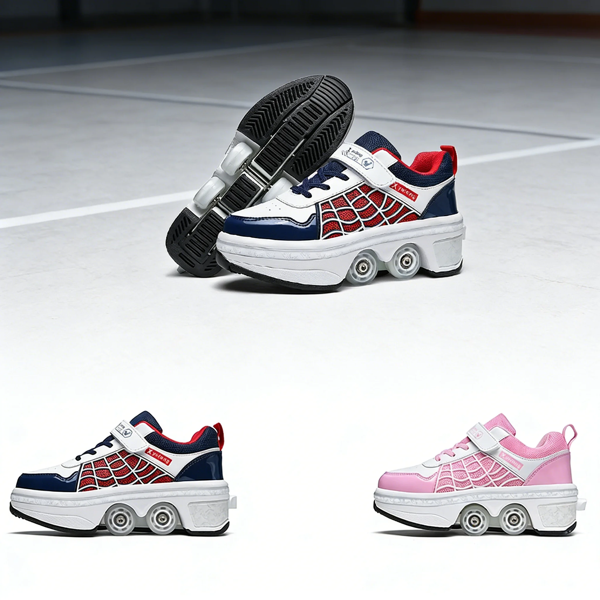 

Складной четырехколесный самокат-роликсайкет со скрытыми колесами для взрослых и детей, городской транспорт