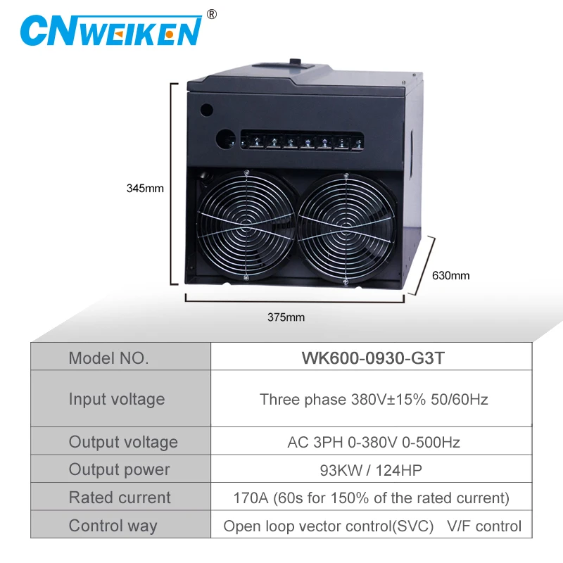 Imagem -04 - Inversor de Frequência para o Controle de Velocidade do Motor Inversor de Vfd 75kw 93kw 110kw 132v 3p 380v Entrada 3p 380v Saída