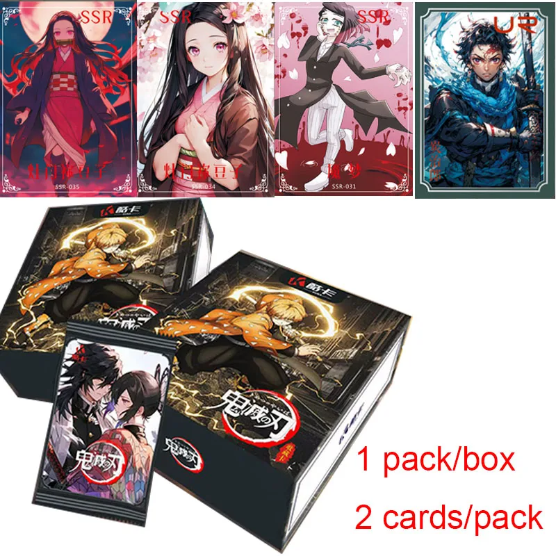 

Новейшие коллекционные карточки для рассеивания демонов Shinobu Nezuko Tanjiro Mitsuri Booster Box TCG хобби подарок