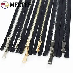 1Pc 8# Metal Zipper 70/80/90/100cm Open End Doule Slider Zippers Repair Kit Auto Lock Zips Bag Garment Jacket Sewing Accessories