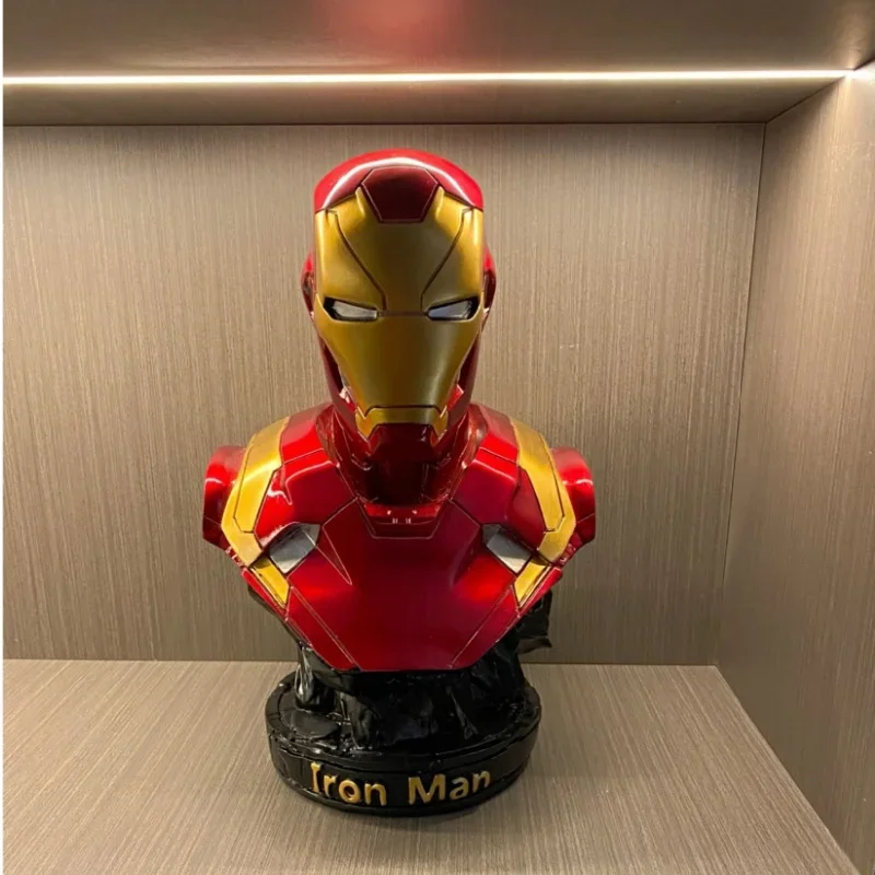 New Marvel Action Figure Hero Iron Man Bust Resin Statue Collection Model Room Decoration Art Sculpture Crafts Decoratio