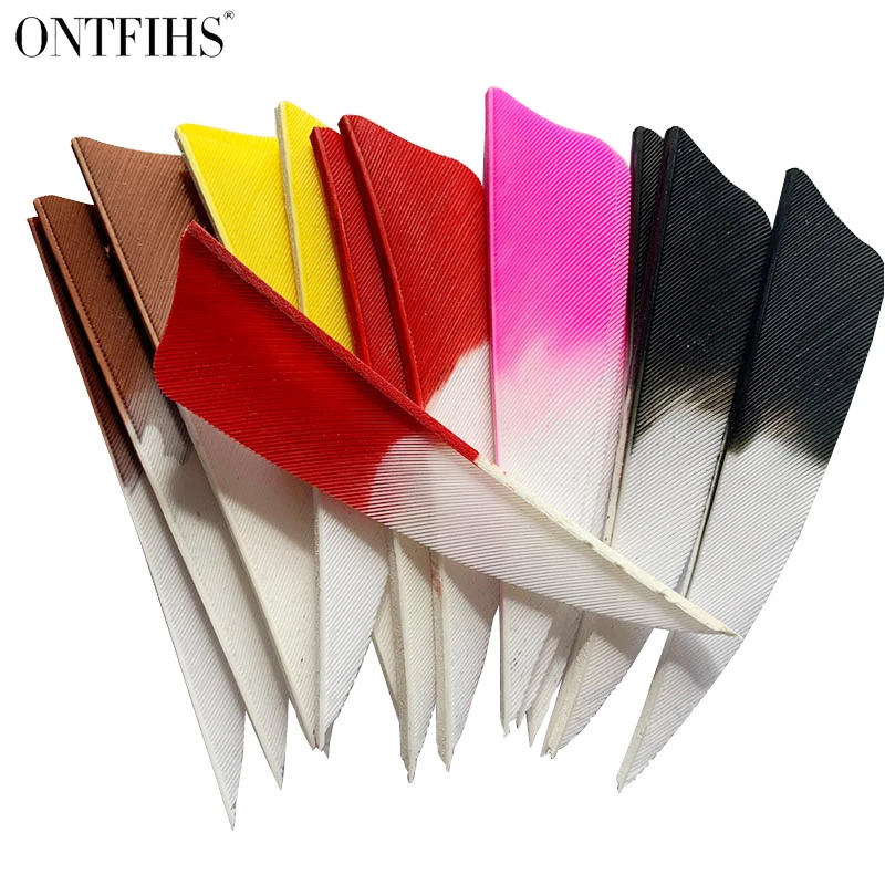 36Pcs/Lot  3 Inch Shield Cut Archery Fletches Gradient Color Turkey Feather Arrow DIY Accessories Shooting Hunting