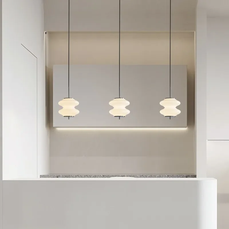 

Modern Minimalist Pendant Light Nordic Glass Single Head Bedside Lamp for Bedroom Dining Room Bar
