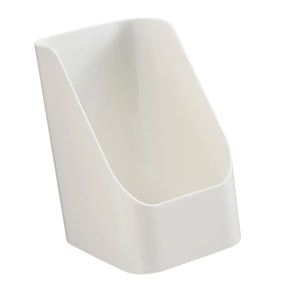 PP Makeup Brush Holder Trapezoid Shape Multipurpose Tea Bag Organizer White Space Saving Cosmetic Storage Bin Vanity Table