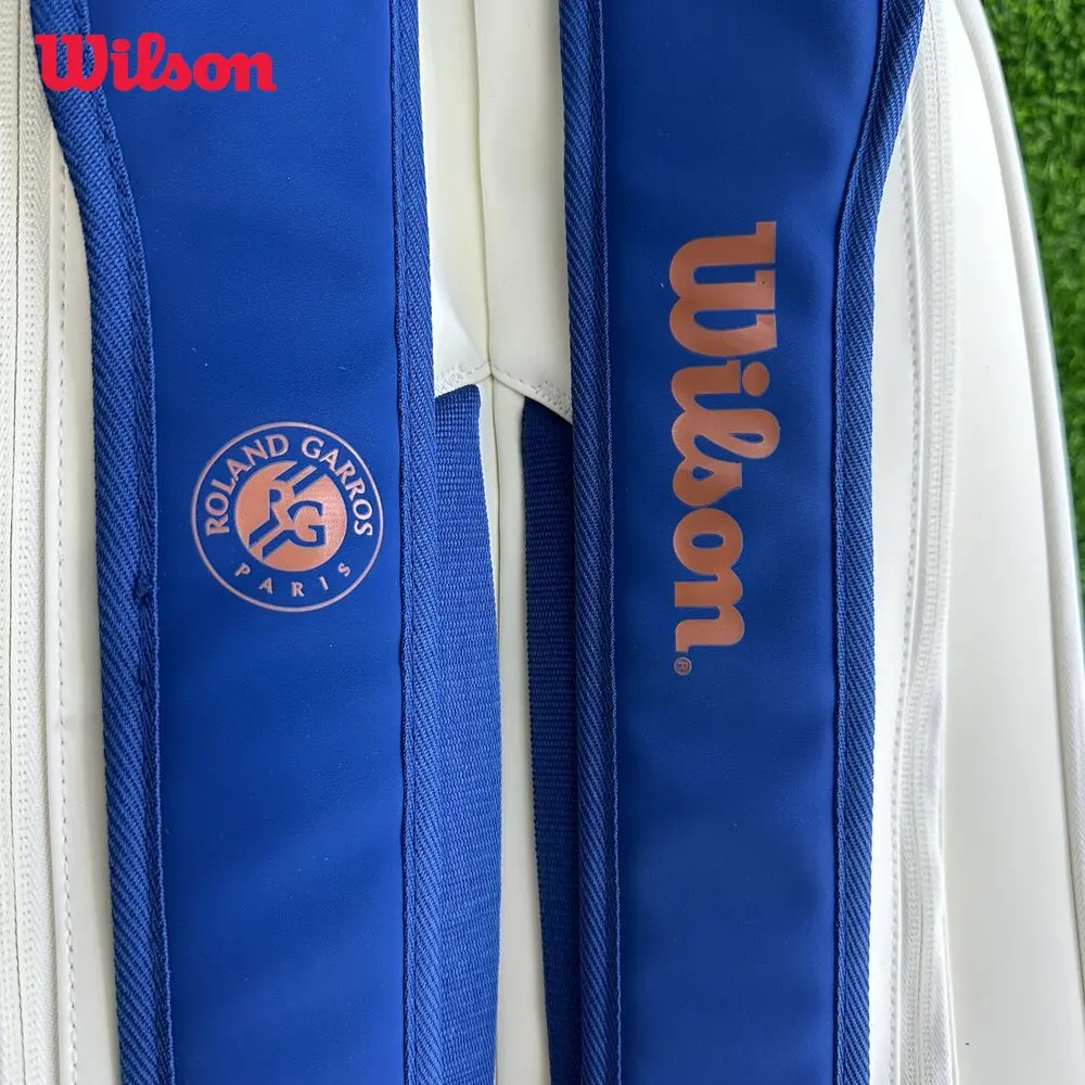 Wilson Super Tour 9 Pack Roland Garros 2024 Tennis Bag Navy Tournament Racket Bag with Partial Racquet Compartment WR8030801