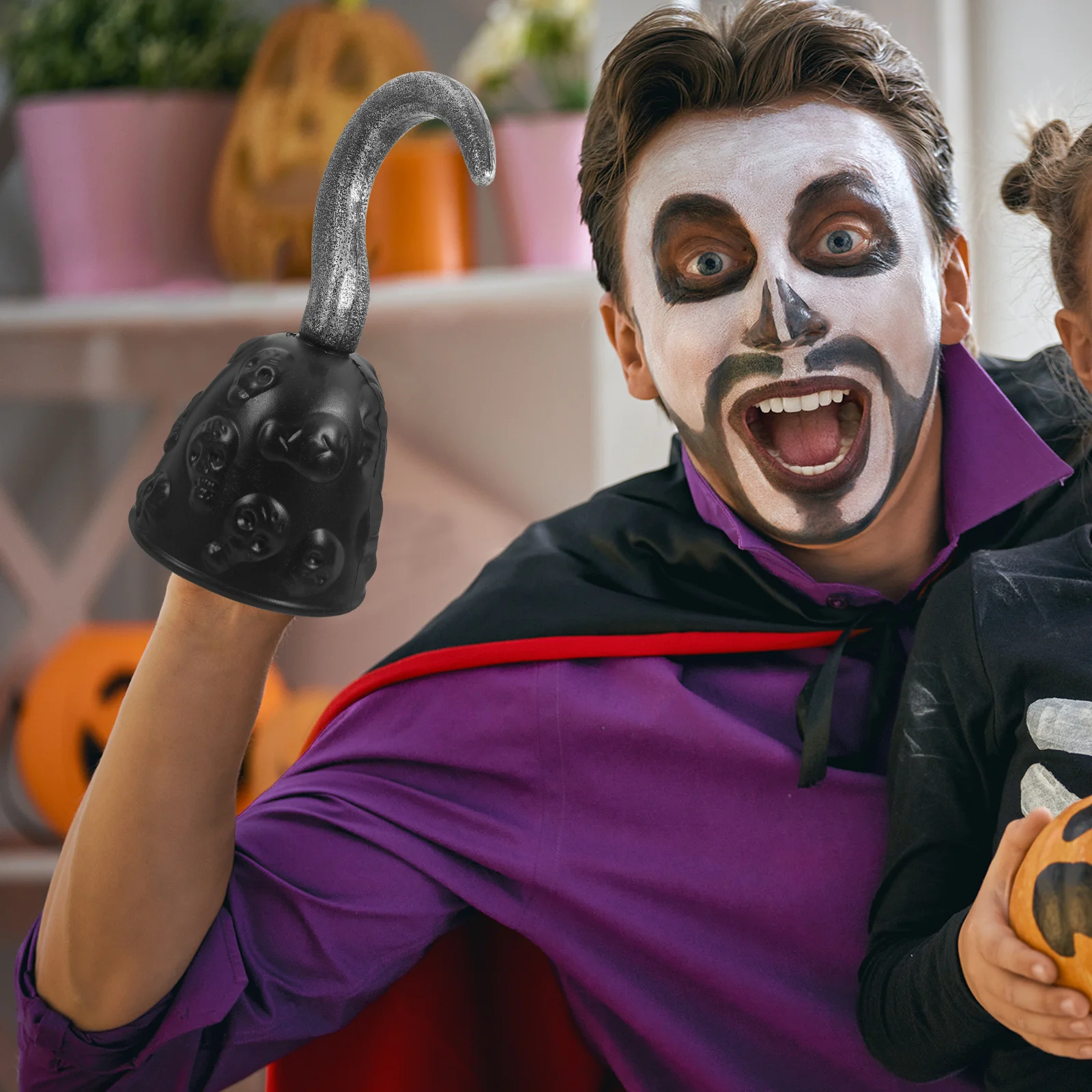 1개 빈티지 해적 갈고리 가벼운 플라스틱 해골 디자인 할로윈 파티 장식 코스튬 액세서리 어린이 코스프레 해적 파티