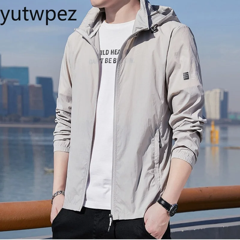 Anti-UV Windbreakers UPF50+ Men's Running Fishing Windproof Jackets Zipper Pockets Sun Protection Clothes Men Breathable Skin