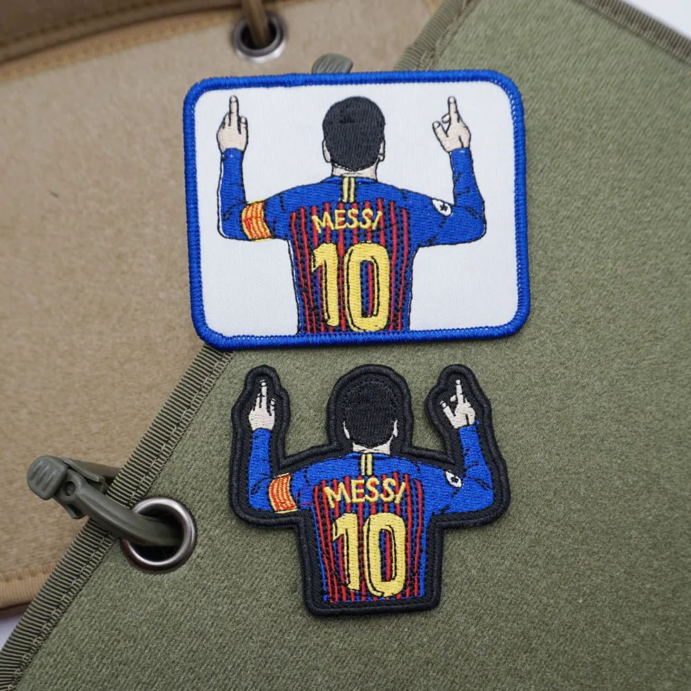 Football star,High quality embroidery patches,Tags and badges with hooks ,for clothing ,hats and backpacks