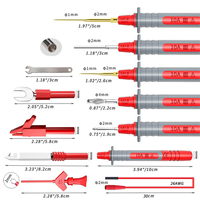 N263R-P1308D 25PCS Multimeter Silicone Test Lead Kit with Replaceable Needle Spanner Alligator Clip 4mm Banana Plug