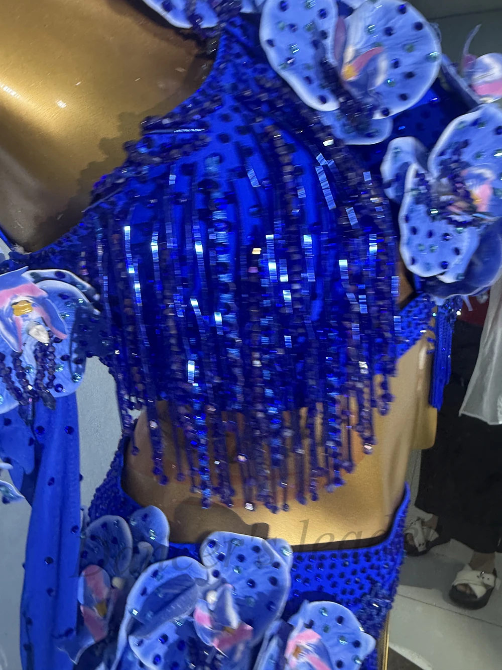 ชุดเดรสเต้นลาตินสำหรับผู้ใหญ่และเด็ก ดีไซน์หรูหราประดับดอกไม้ฉลุลาย บราสำหรับเต้นชาชา แซมบ้า ประดับด้วยคริสตัล AB เหมาะสำหรับการแสดง