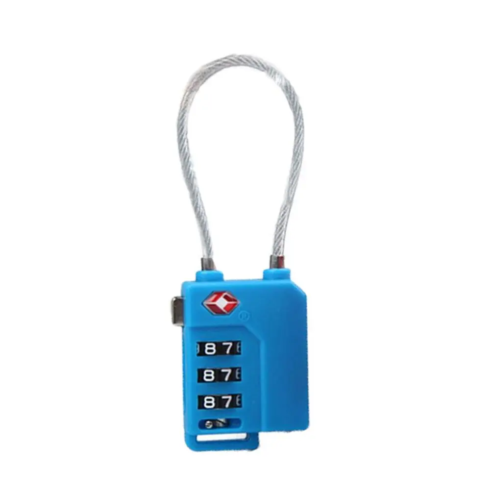Padlock Customs Code Lock 3 Digit Password Lock Suitcase Luggage Coded Lock Cupboard Cabinet Locker Steel Wire Security Lock