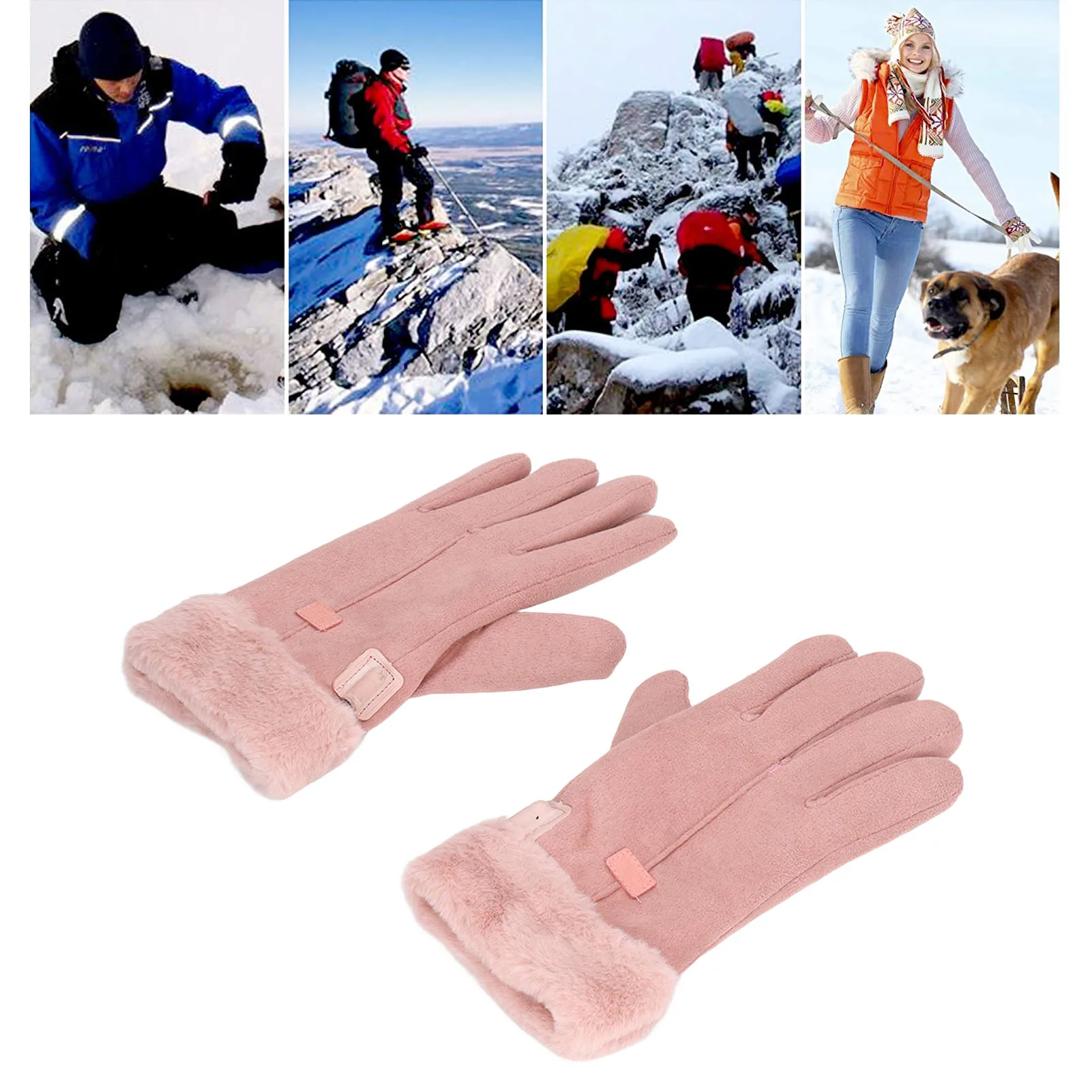 

1 Pair Electric Heating Gloves Full Finger USB Heated Gloves Women Winter Warm Heated Gloves for Outdoor Sports Mountain Cycling