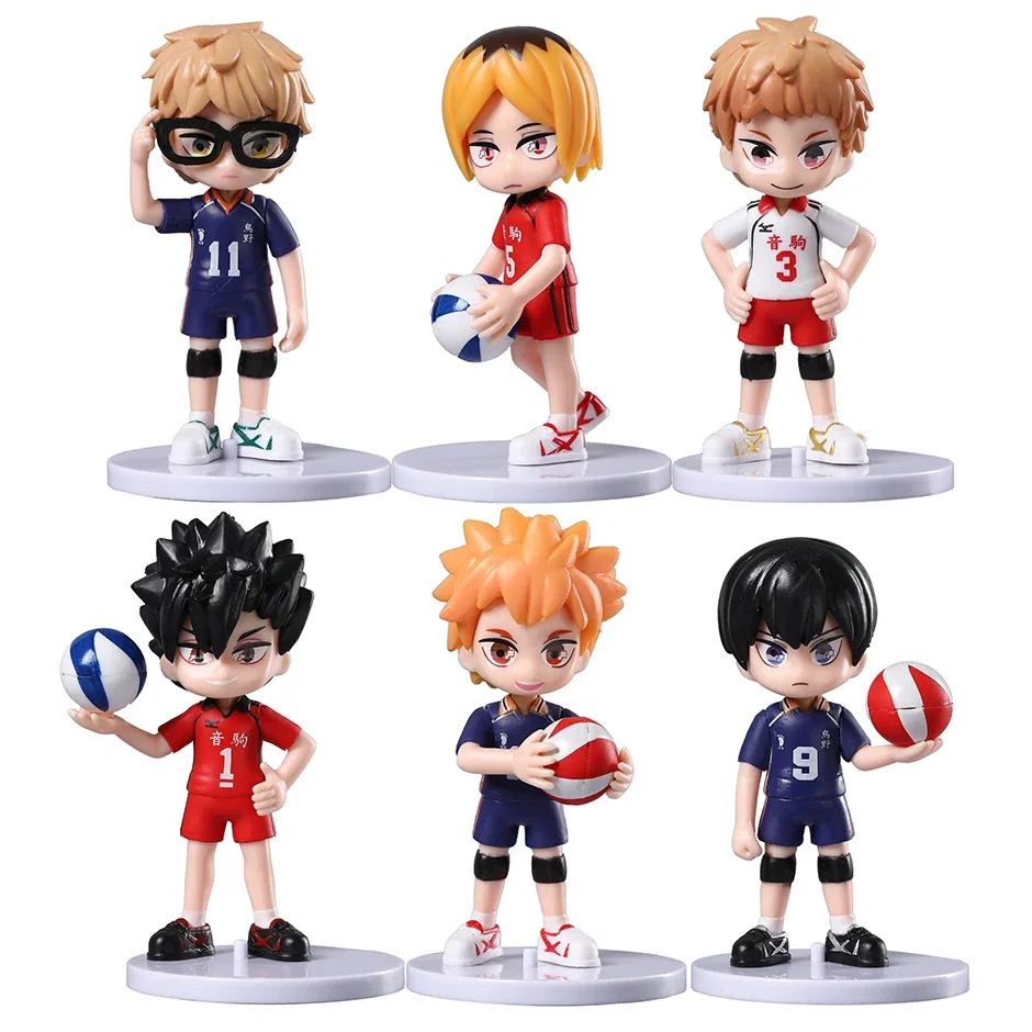 Игрушечные фигурки Hinata Shoyo Tobio Kageyama Kei Tsukishima Kozume Kenma Tetsurou kuroo Yaku Morisuke из ПВХ, игрушки, куклы, 6 шт./комплект