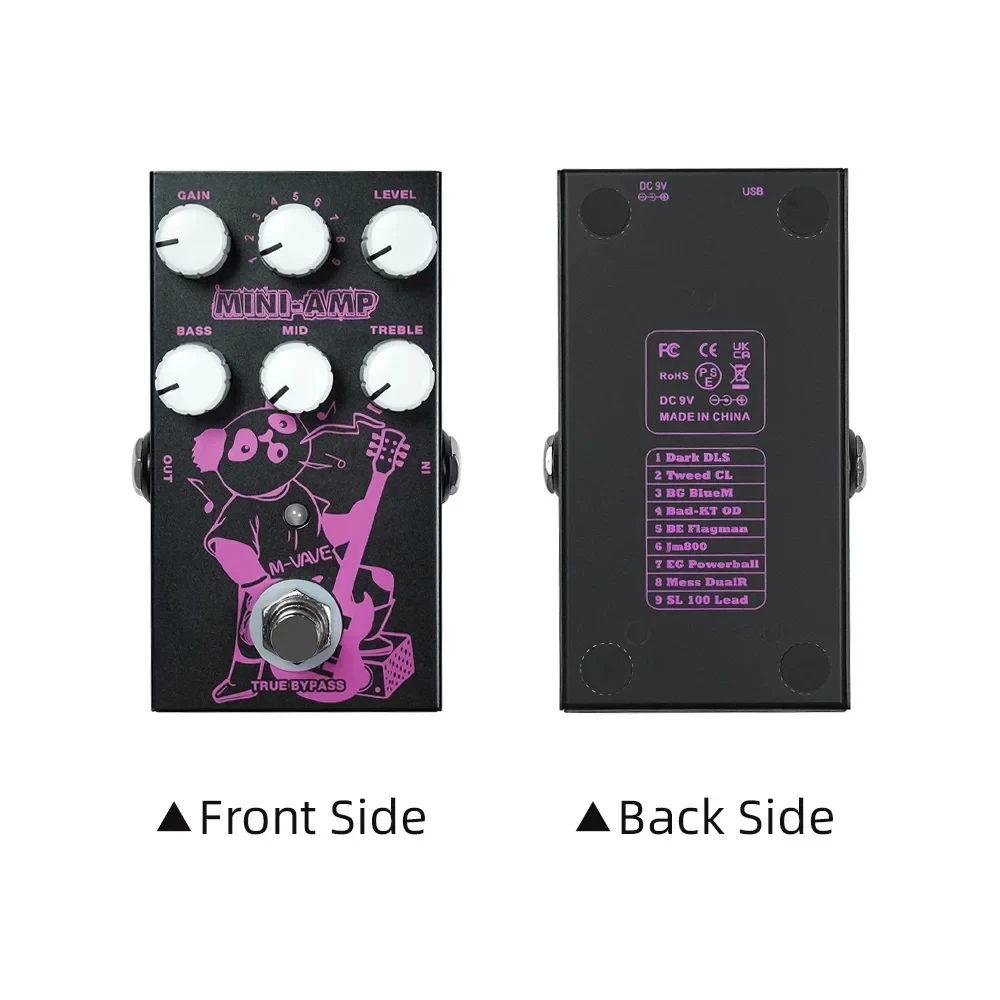 دواسة تأثير محاكاة قبل الأمبير ، 9 تأثيرات أمبير كلاسيكية ، 3 نطاق EQ تجاوز حقيقي ، أمبير صغير