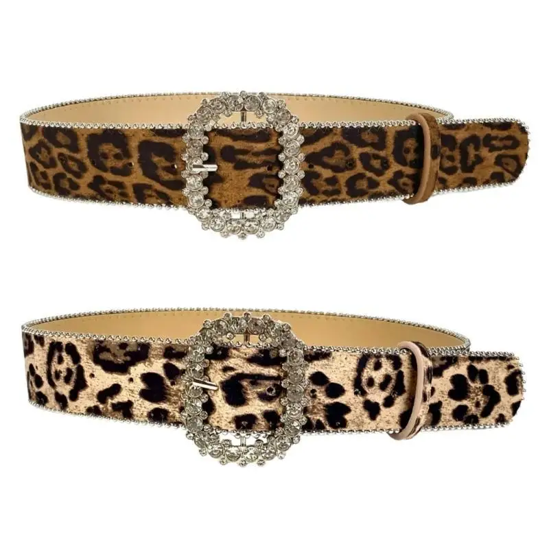 حزام الخصر بأحجار الراين الرجعية 39BB لمجوهرات الجسم لحزام الخصر بطبعة الفهد #5