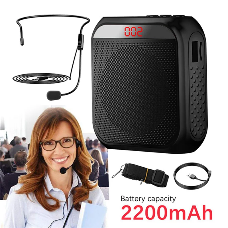 5X Portable Voice Amplifier Microphone Headset, Rechargeable Voice Amplifier For Teachers,Training,Tour Guide-B