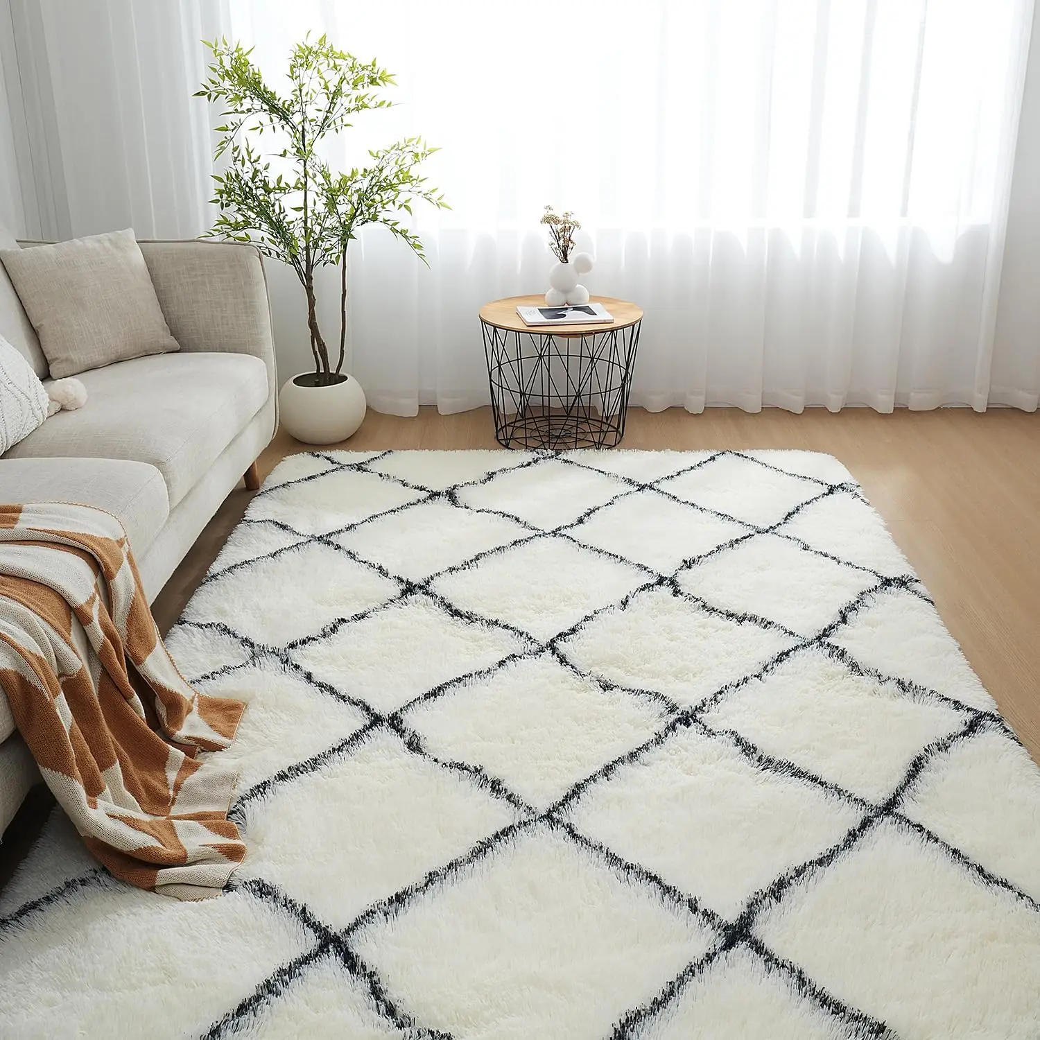 

8x10 Large Fluffy Area Rug for Living Room, Soft Shaggy Carpet for Bedroom, Non-Slip Indoor Rug