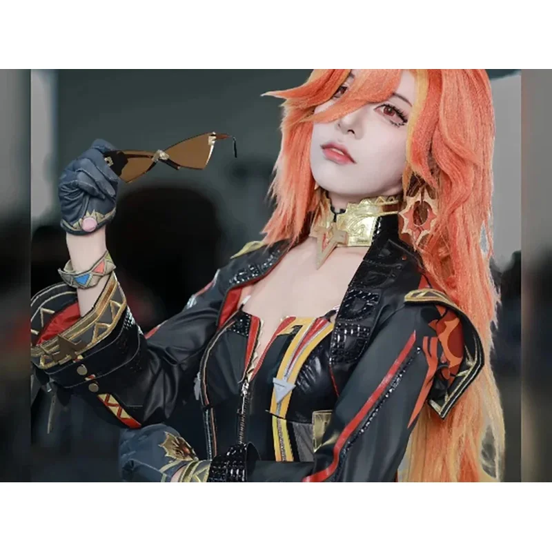 Mavuika Genshin Impact Pyro Archon Black Cosplay Costume Anime Role Play Game Carnival Halloween Party Outfit Premium Cos Wig