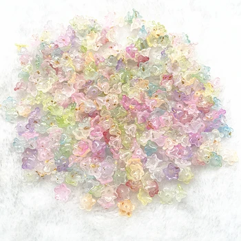 50 adet 7x13mm Akrilik Bellflower Boncuk Kapaklar Takı Bulguları Charms Bilezikler Spacer Boncuk Takı Yapımı için