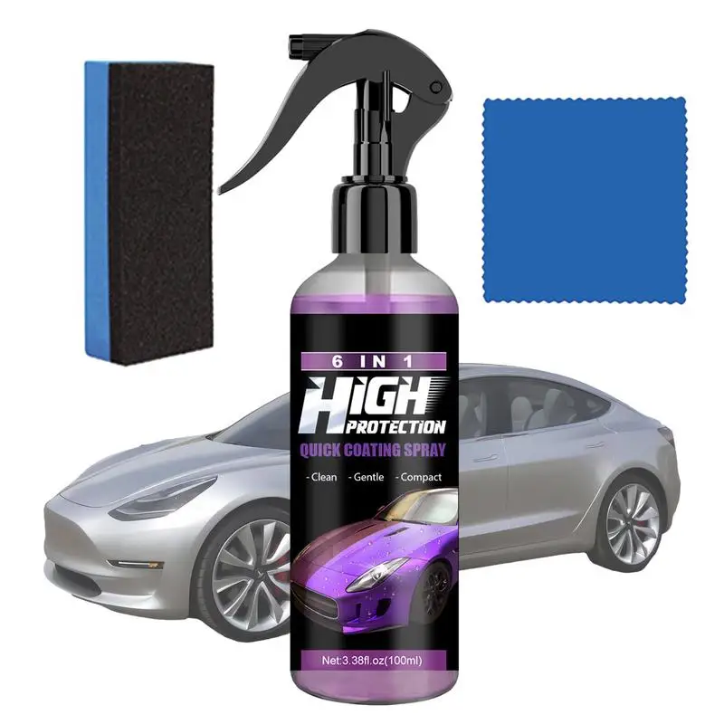 

Ceramic Spray Coating For Cars 6 In 1 Car Shield Coating Long Lasting Car Wax Polish Spray 100ml For Car Shield Coating Cleaning