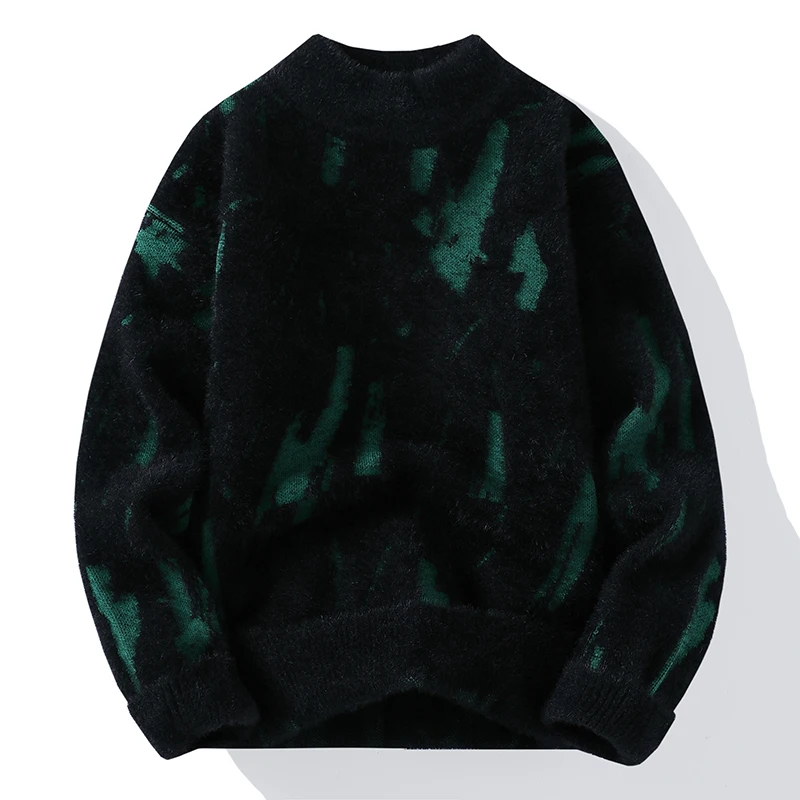 

Knit Pullovers Mens Slim Fit Y2K Sweater Tops Autumn Winter Fashion Patchwork Knitted Sweater Men Youthful Vitality Streetwear