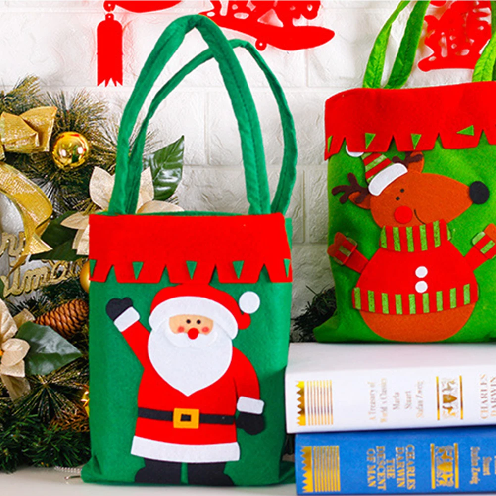 

2 Pcs Christmas Gifts Mini Small Non woven C y Bags Portable Goody Bags for Kids Bright Colors Pumpkin Design Treats Toys Snacks